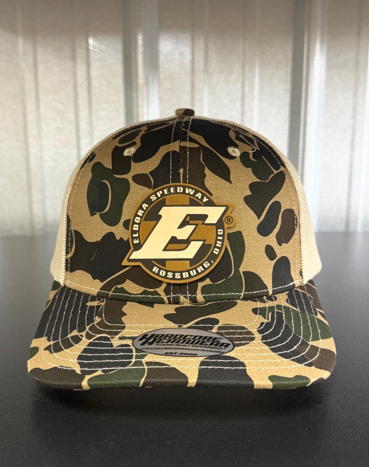 Hat - Duck Camo with Leather Patch, Trucker Style – Eldora  display picture 2