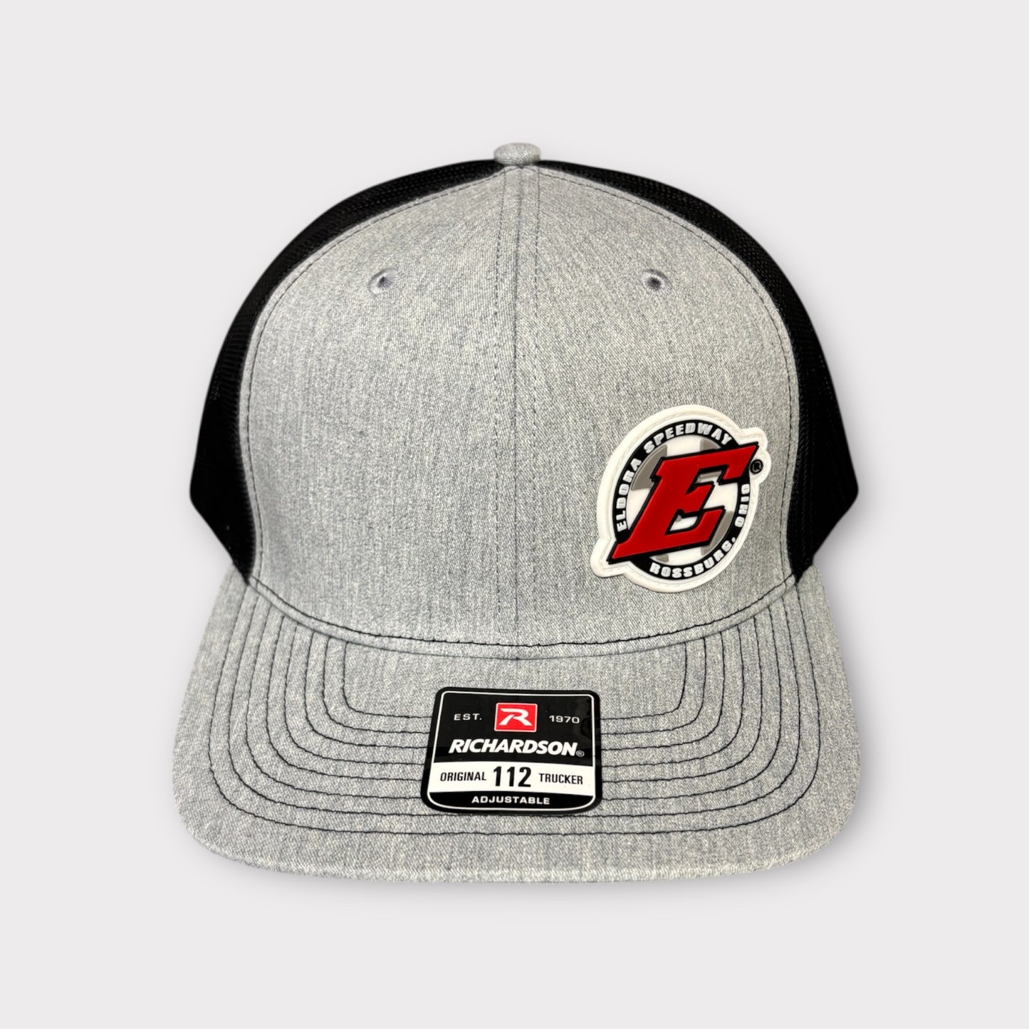 Hat - Rubber Patch, Gray, Adjustable with Mesh Back