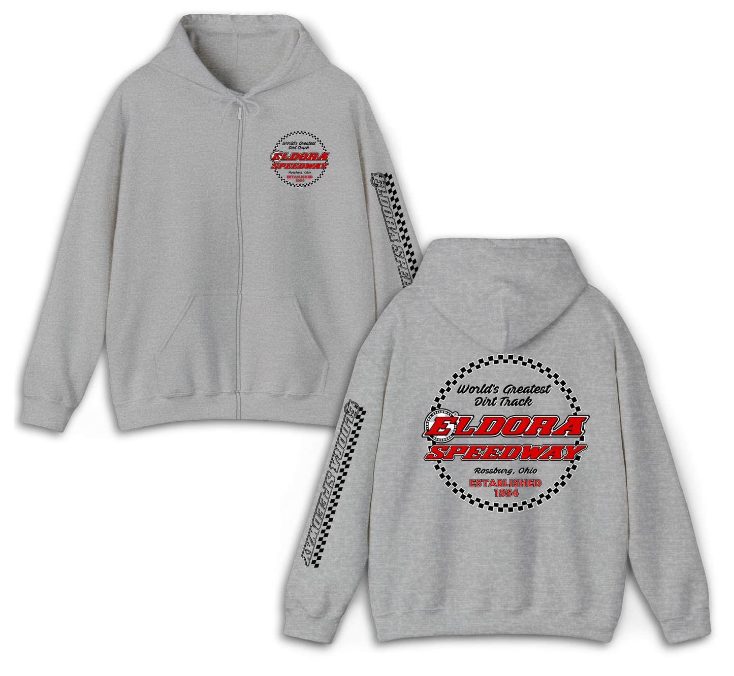 Checkered Zip Up Hoodie