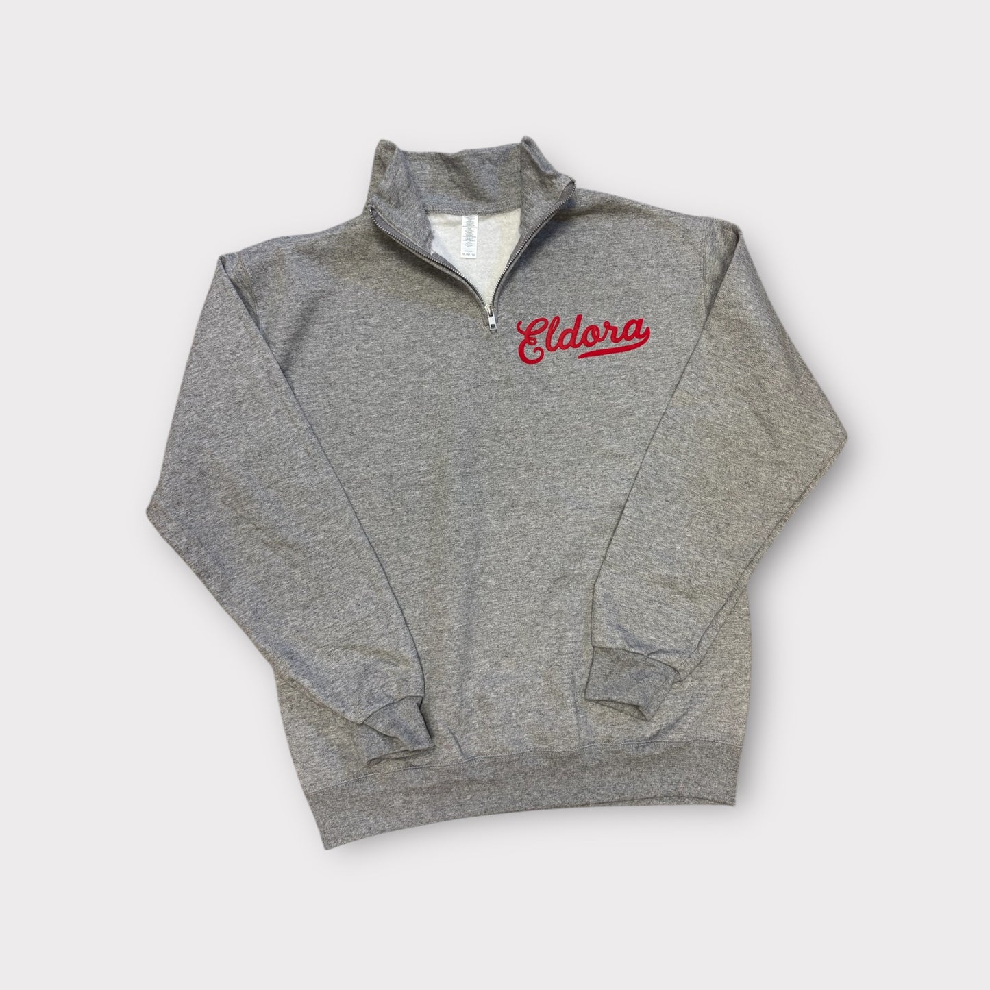 Embossed Puff Print 1/4 Zip Sweatshirt