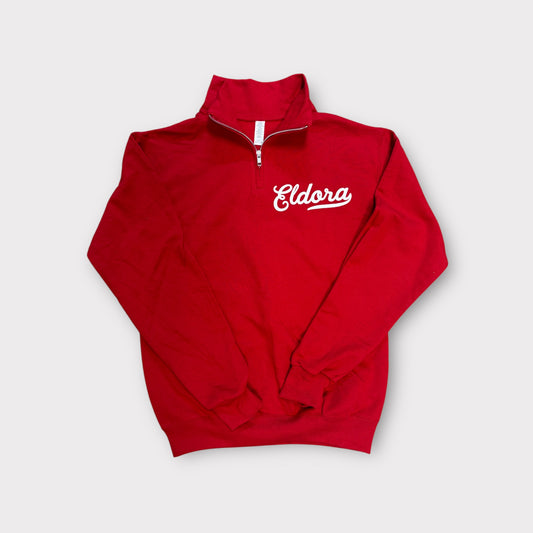 Embossed Puff Print 1/4 Zip Sweatshirt