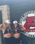 Hat - Ladies Performance, White with Rubber Patch & Pink Rope