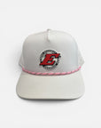 Hat - Ladies Performance, White with Rubber Patch & Pink Rope
