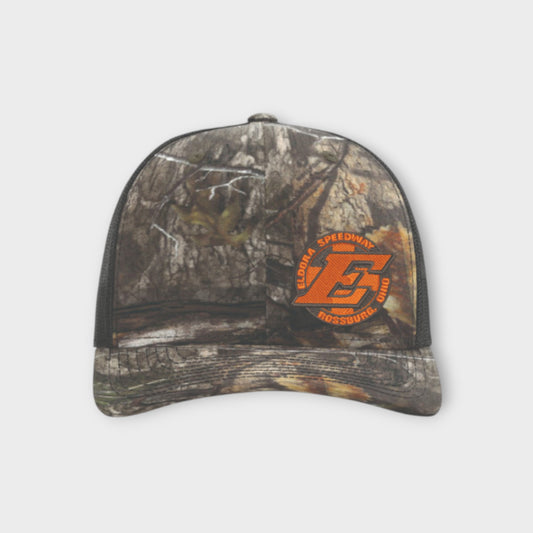 Hat - Camo with Orange Logo