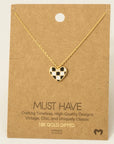 Checkered Heart Necklace