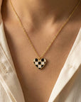 Checkered Heart Necklace