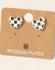 Checkered Heart Earrings